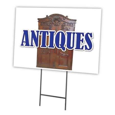 Signmission Antiques Yard Sign & Stake outdoor plastic coroplast window, C-1824 Antiques C-1824 Antiques